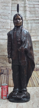 Hot Cast Bronze Native American Indian Chief Sculpture Statue Figure after C.M. Russell