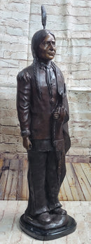 Hot Cast Bronze Native American Indian Chief Sculpture Statue Figure after C.M. Russell