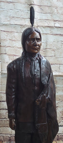 Hot Cast Bronze Native American Indian Chief Sculpture Statue Figure after C.M. Russell