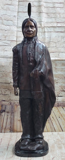 Hot Cast Bronze Native American Indian Chief Sculpture Statue Figure after C.M. Russell