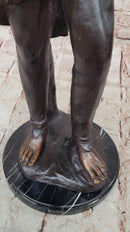 Native American Indian Chief Hiawatha Bronze Statue Sculpture Figure on Marble Base