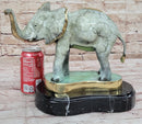 Bronze Elephant on Marble Base Painted Baked Glaze Patina Numbered Signed Limited 10"x 14"