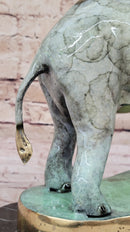 Bronze Elephant on Marble Base Painted Baked Glaze Patina Numbered Signed Limited 10"x 14"