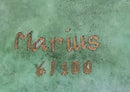 Bronze Elephant on Marble Base Painted Baked Glaze Patina Numbered Signed Limited 10"x 14"