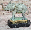 Bronze Elephant on Marble Base Painted Baked Glaze Patina Numbered Signed Limited 10"x 14"