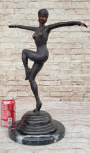 Large Chiparus Woman Dancer Art Deco Genuine Bronze Sculpture Statue