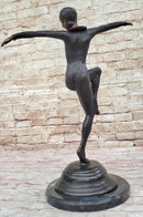 Large Chiparus Woman Dancer Art Deco Genuine Bronze Sculpture Statue