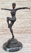 Large Chiparus Woman Dancer Art Deco Genuine Bronze Sculpture Statue