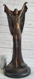 Art Deco Chiparus Russian Dancer Girl with Veil Bronze Statue Sculpture Figure