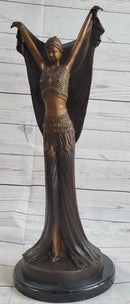 Art Deco Chiparus Russian Dancer Girl with Veil Bronze Statue Sculpture Figure
