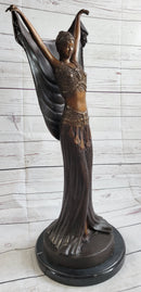 Art Deco Chiparus Russian Dancer Girl with Veil Bronze Statue Sculpture Figure
