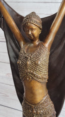 Art Deco Chiparus Russian Dancer Girl with Veil Bronze Statue Sculpture Figure
