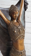 Art Deco Chiparus Russian Dancer Girl with Veil Bronze Statue Sculpture Figure
