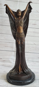 Art Deco Chiparus Russian Dancer Girl with Veil Bronze Statue Sculpture Figure