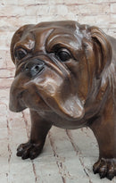 Life Size English Bulldog Puppy Bronze Statue Sculpture Figure 14" x 24"