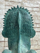 Chinese Foo Dog Guardian Lion Bronze Sculpture Statue Signed Handmade Art 13" x 6"