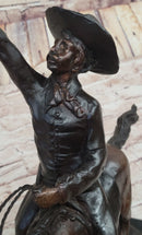 Will Rogers Cowboy on Horseback Bronze Sculpture Statue Figure Russell Western 16" x 17"