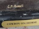 Will Rogers Solid Bronze C.M. Russell Bronze Cowboy Riding Horse Art Statue 16" x 17"