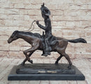 Frederic Remington Bronze Cowboy Will Rogers Statue Sculpture Western Art 14" x 16"