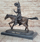 Frederic Remington Bronze Cowboy Will Rogers Statue Sculpture Western Art 14" x 16"