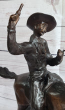 Frederic Remington Bronze Cowboy Will Rogers Statue Sculpture Western Art 14" x 16"