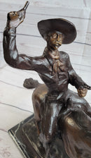 Frederic Remington Bronze Cowboy Will Rogers Statue Sculpture Western Art 14" x 16"
