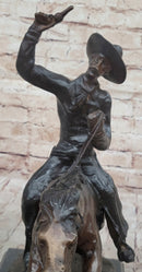 Frederic Remington Bronze Cowboy Will Rogers Statue Sculpture Western Art 14" x 16"