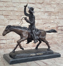 Frederic Remington Bronze Cowboy Will Rogers Statue Sculpture Western Art 14" x 16"