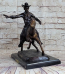 Frederic Remington Bronze Sculpture Cowboy on Horse Western Art Old West 15" x 18"