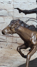 Frederic Remington Bronze Sculpture Cowboy on Horse Western Art Old West 15" x 18"