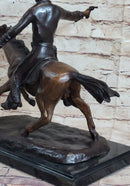 Frederic Remington Bronze Sculpture Cowboy on Horse Western Art Old West 15" x 18"