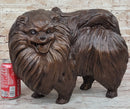 Life Size Pomeranian Dog Puppy Bronze Statue Sculpture Figurine Handmade 13" x 16"