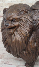 Life Size Pomeranian Dog Puppy Bronze Statue Sculpture Figurine Handmade 13" x 16"