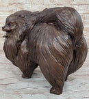 Life Size Pomeranian Dog Puppy Bronze Statue Sculpture Figurine Handmade 13" x 16"