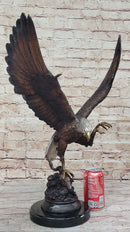 American Bald Eagle Bronze Statue Sculpture Figure by Moigniez 22" x 17"