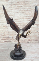 American Bald Eagle Bronze Statue Sculpture Figure by Moigniez 22" x 17"