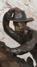 Rattlesnake by Frederic Remington Western Bronze Statue Sculpture Figure Art 21" x 17"