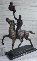 Buffalo Signal by Frederic Remington Bronze Native American Sculpture Statue 33" x 26"