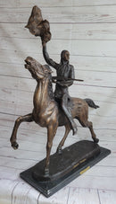 Buffalo Signal by Frederic Remington Bronze Native American Sculpture Statue 33" x 26"