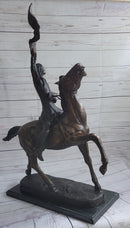 Buffalo Signal by Frederic Remington Bronze Native American Sculpture Statue 33" x 26"