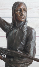 Buffalo Signal by Frederic Remington Bronze Native American Sculpture Statue 33" x 26"