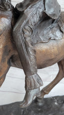 Buffalo Signal by Frederic Remington Bronze Native American Sculpture Statue 33" x 26"