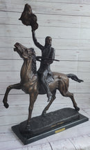Buffalo Signal by Frederic Remington Bronze Native American Sculpture Statue 33" x 26"