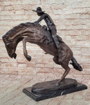 Bronco Buster Frederic Remington Bronze Statue Cowboy Horse Western 24" x 26"