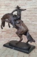 Bronco Buster Frederic Remington Bronze Statue Cowboy Horse Western 24" x 26"