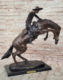 Bronco Buster Frederic Remington Bronze Statue Cowboy Horse Western 24" x 26"