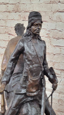 Frederic Remington Mountain Man Frontiersman Descending Hill Western Bronze Sculpture 26" x 25"