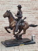Trooper of the Plains Frederic Remington Bronze Western Art Sculpture 22" x 21"