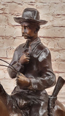 Trooper of the Plains Frederic Remington Bronze Western Art Sculpture 22" x 21"