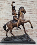 SCALP by Frederic Remington Bronze Native American Horseback Sculpture Statue 26" x 22"
